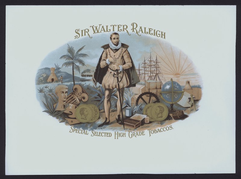 Sir Walter Raleigh, Tabáky (chromolitho) od American School
