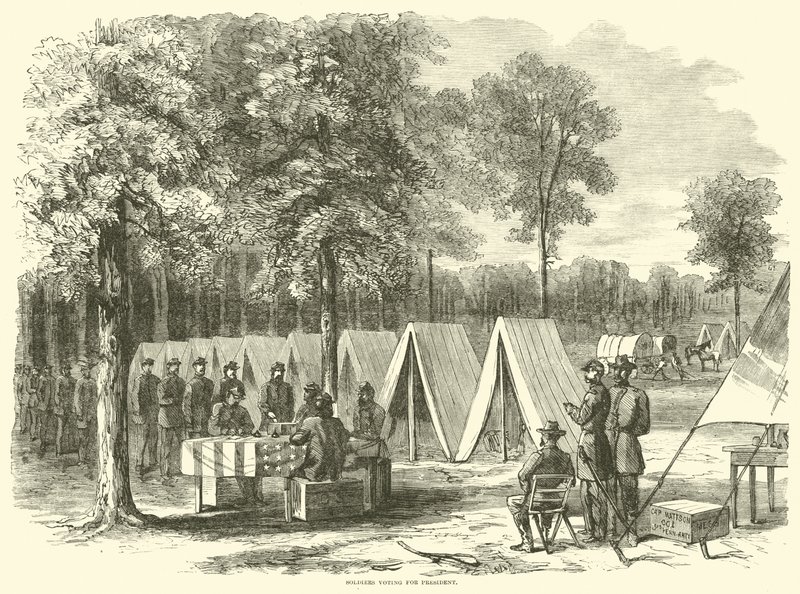 Vojáci volí prezidenta, září 1864 od American School