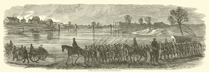 Velká divize Sumners překračující Rappahannock, prosinec 1862 od American School