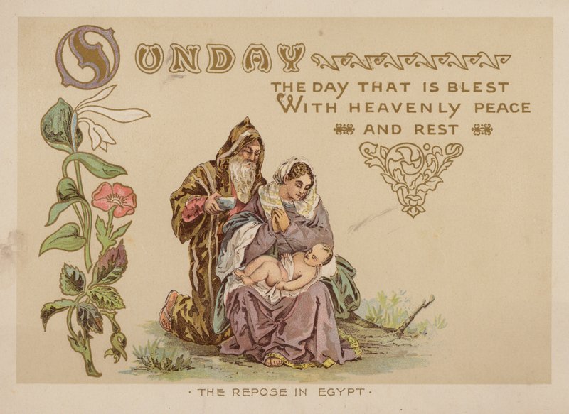 Neděle, den, který je obdařen nebeským pokojem a odpočinkem (chromolitho) od American School