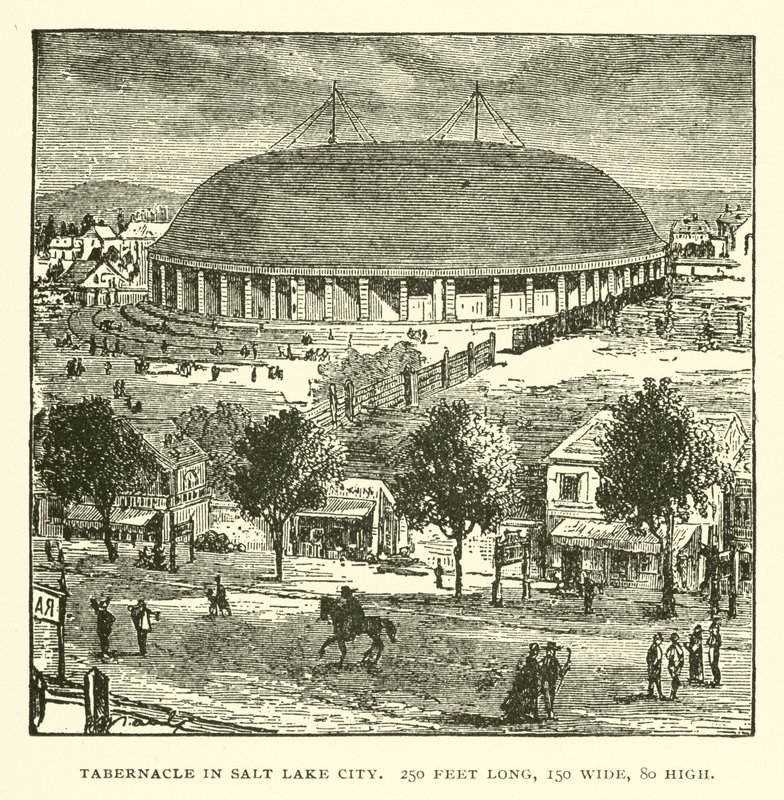 Tabernacle v Salt Lake City, 250 stop dlouhý, 150 široký, 80 vysoký od American School