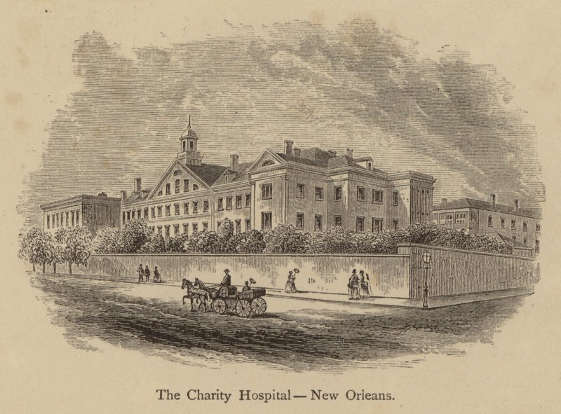 Charitativní nemocnice, New Orleans (rytina) od American School