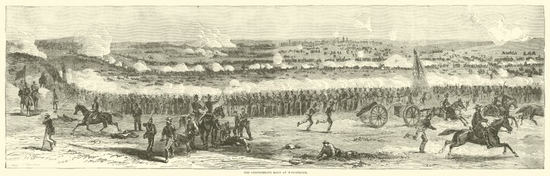 The Confederate Rout ve Winchesteru, září 1864 od American School