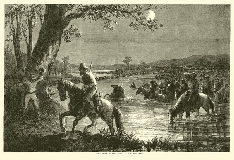 Konfederace překračující Potomac, září 1862 od American School