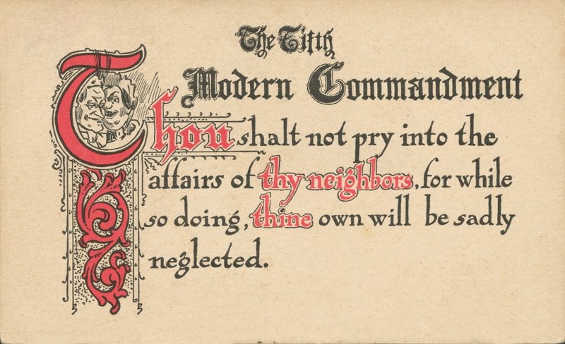 Páté moderní přikázání (barevná litografie) od American School