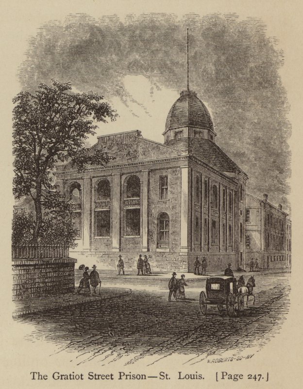 The Gratiot Street Prison, St Louis (rytina) od American School
