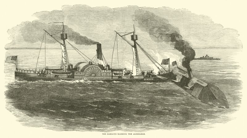 Sassacus narážení na Albemarle, říjen 1864 od American School