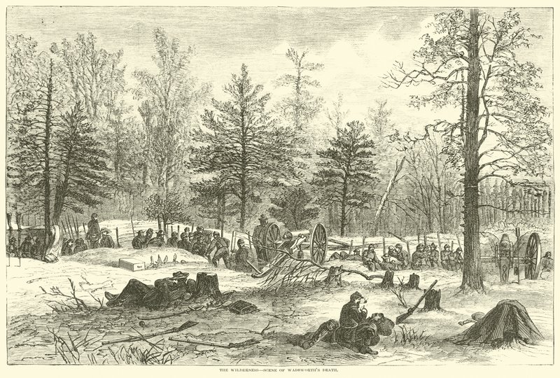 The Wilderness, scéna Wadsworthsovy smrti, květen 1864 od American School