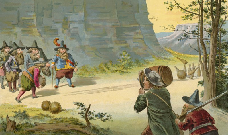 Hra s devíti kuželkami v horách od American School