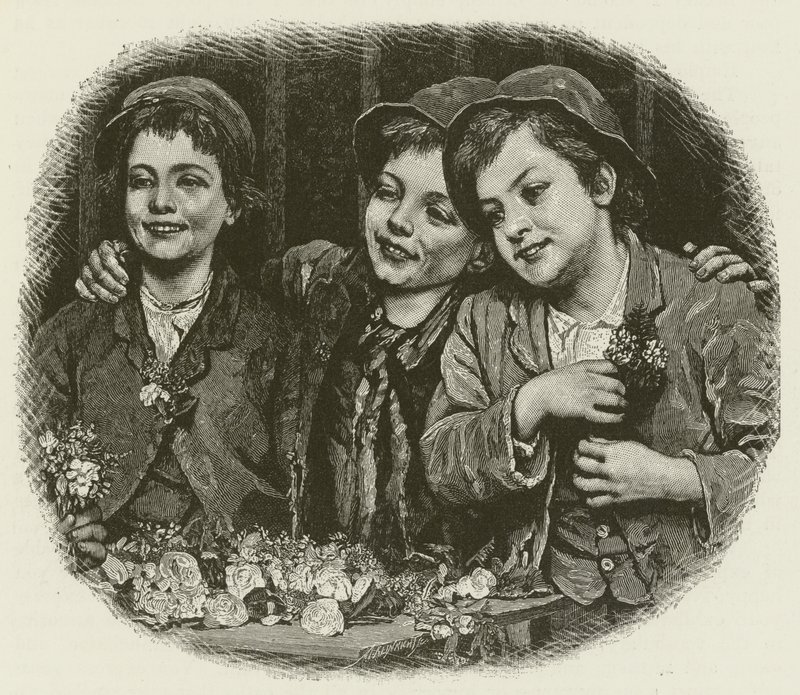 Tvrdí zákazníci, z obrazu J G Brown od American School