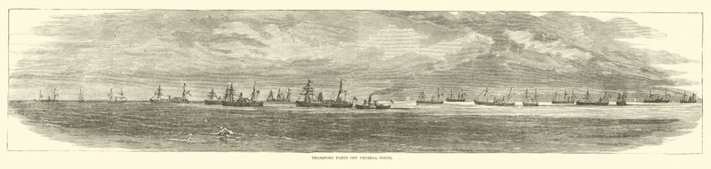 Dopravní flotila u Federal Point, prosinec 1864 od American School