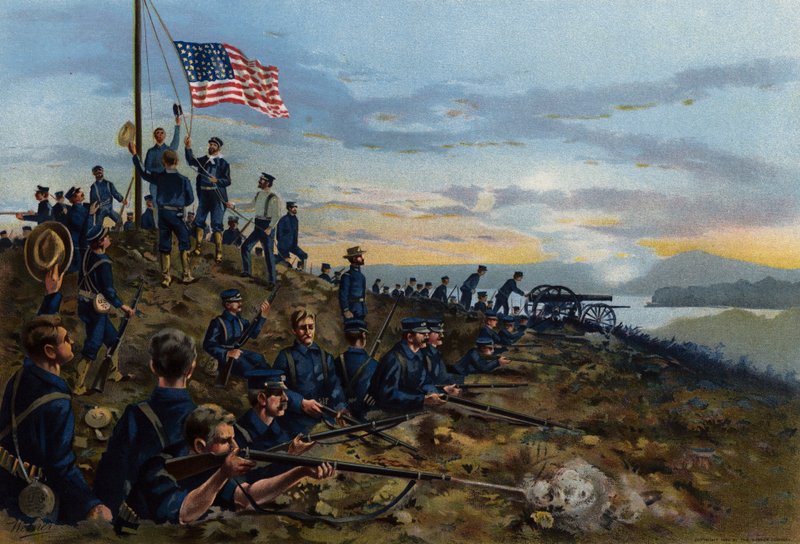 Americké námořnictvo, první vztyčení hvězd a pruhů námořní pěchotou na kubánské půdě od American School