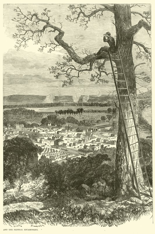 Pohled na Chattanooga a federální tábor, listopad 1863 od American School