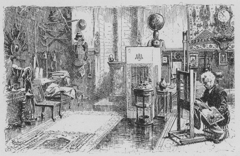 Pohled na Geromův ateliér (litho) od American School