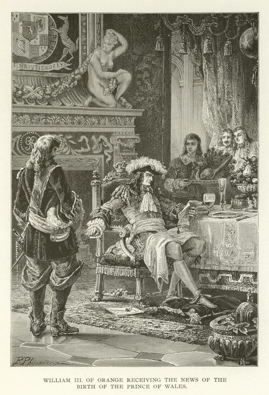 William III Oranžský obdrží zprávu o narození prince z Walesu od American School