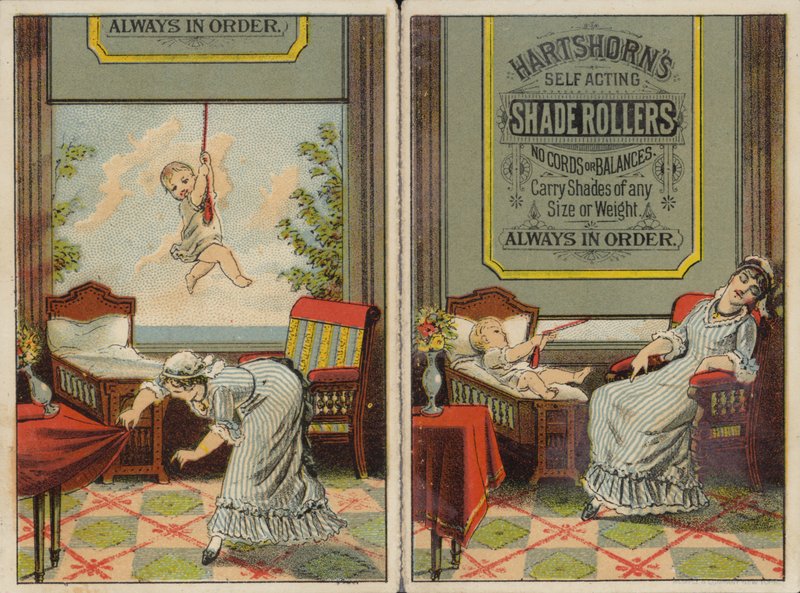 Žena a dítě reklamní rolety, rolety od American School