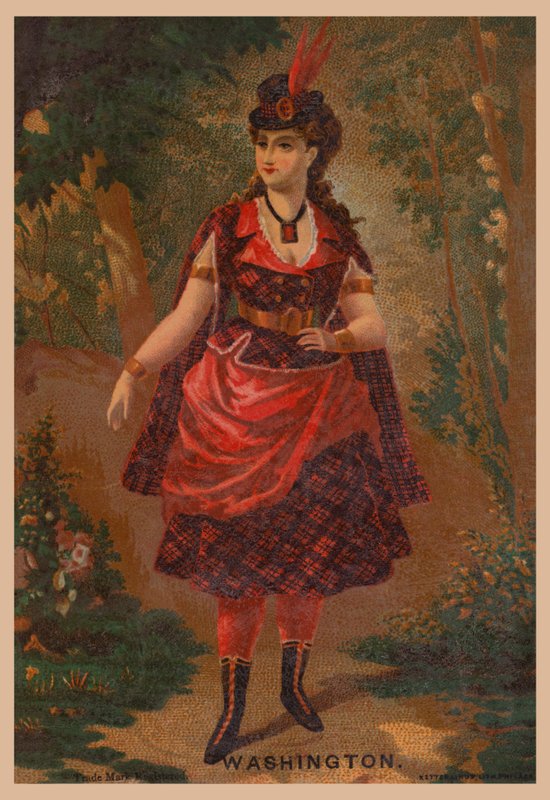 Žena v červeném (chromolit) od American School