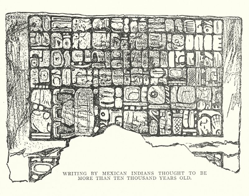 Písmo mexických indiánů staré více než 10 000 let (litografie) od American School