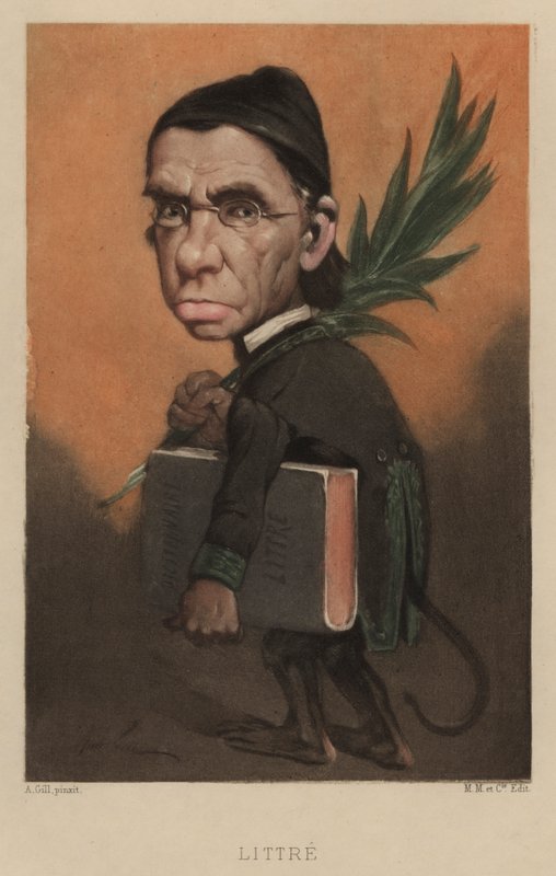 Emile Littre , francouzský lexikograf a filozof od Andre Gill