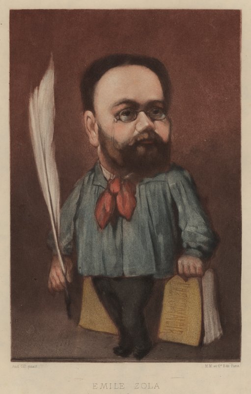 Emile Zola , francouzský romanopisec, dramatik a novinář od Andre Gill