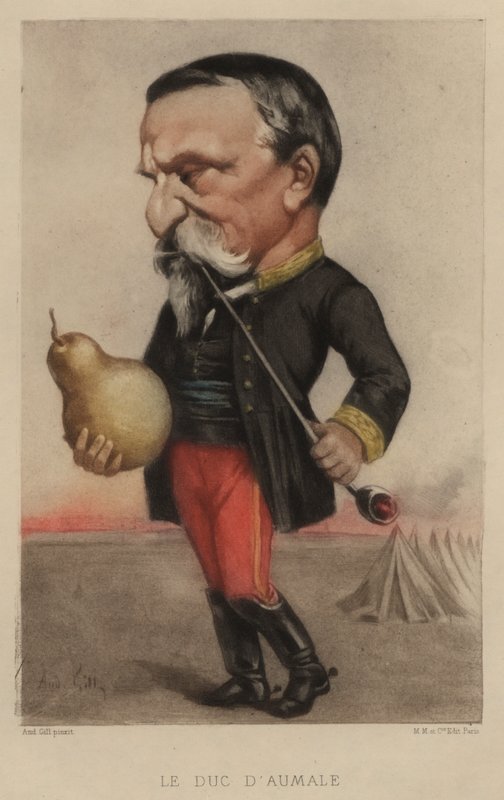 Henri dOrleans, vévoda z Aumale, francouzský generál od Andre Gill