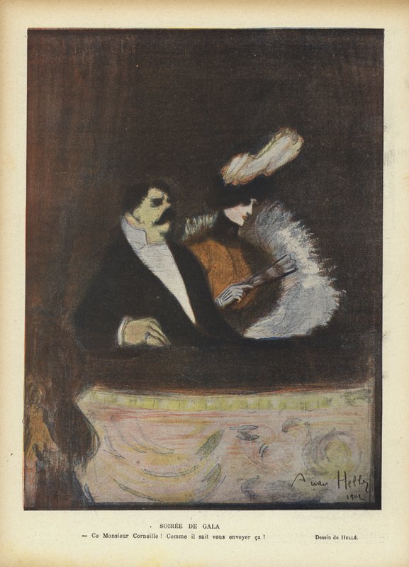 Ilustrace pro Le Rire (barevná litografie) od Andre Helle