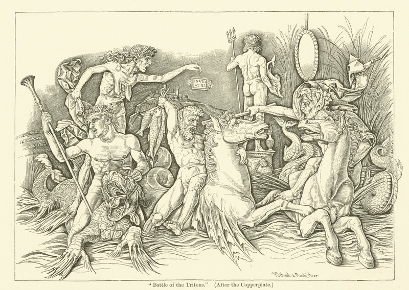 Bitva o Tritony (rytina) od Andrea (after) Mantegna