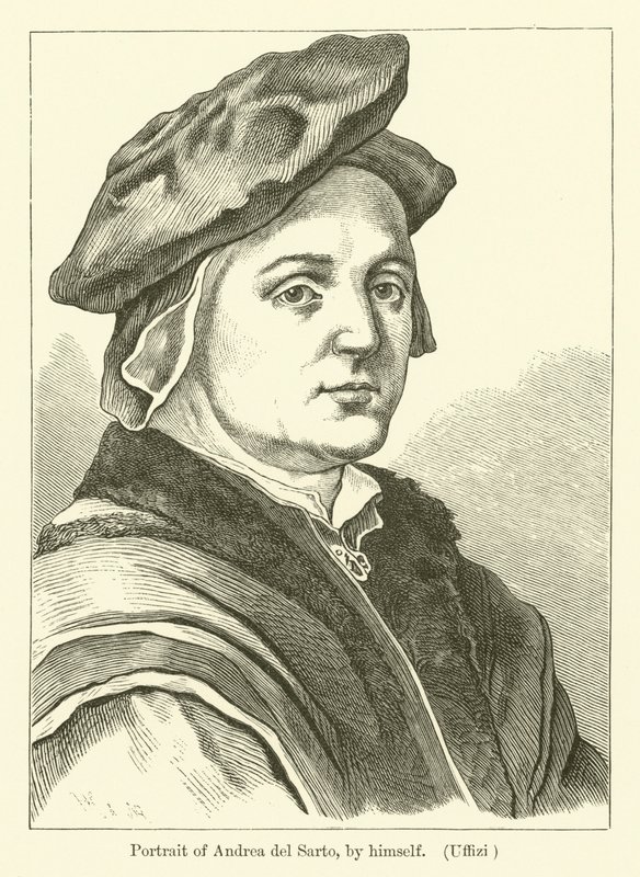 Autoportrét italského malíře Andrea del Sarto (rytina) od Andrea del (after) Sarto