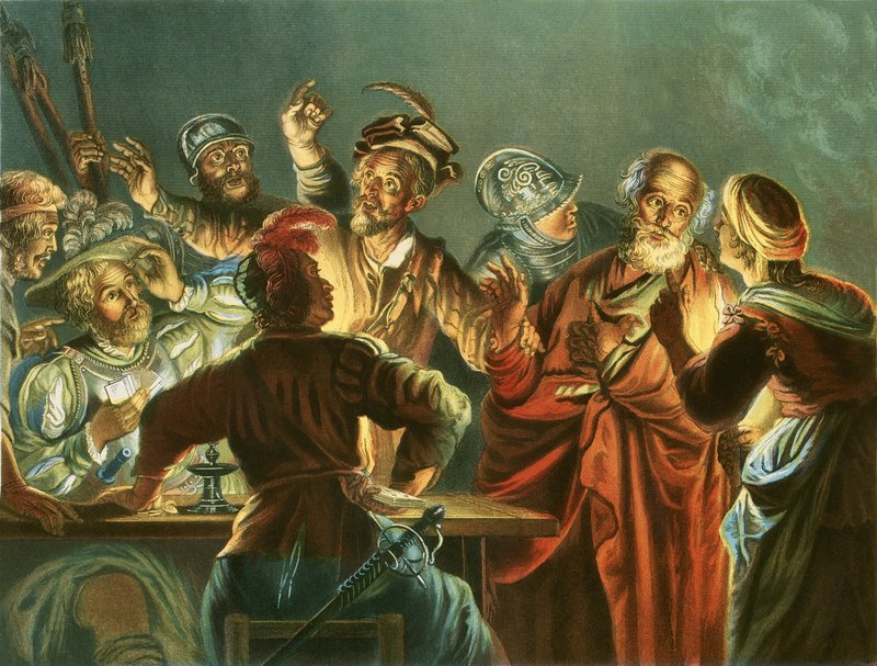 Petr zapírající Krista od Andreas Cellarius