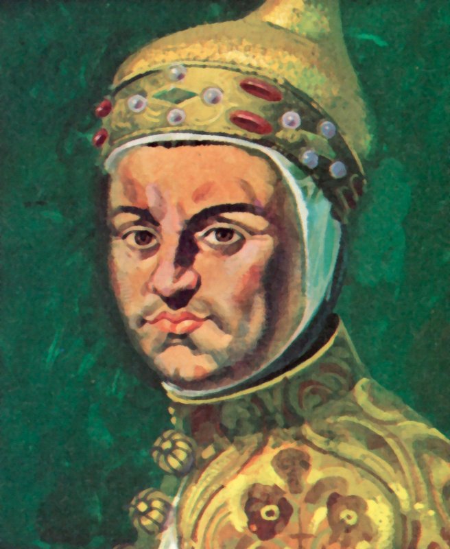 Enrico Dandolo, benátský dóže (barevná litografie) od Andrew Howat