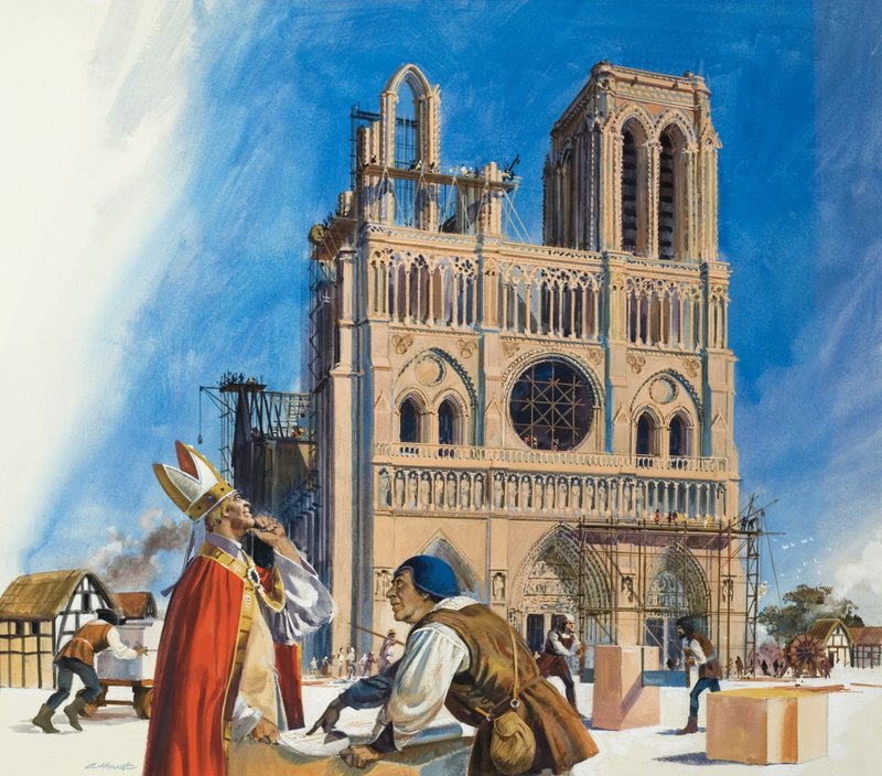 Notre Dame (kvaš na papíře) od Andrew Howat