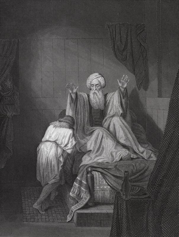 Izák žehná Jákobovi (rytina) od Ange Louis (1815 72) (after) Janet