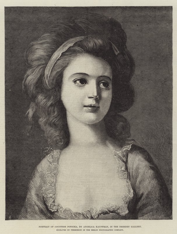 Portrét hraběnky Potocké v drážďanské galerii od Angelica Kauffmann