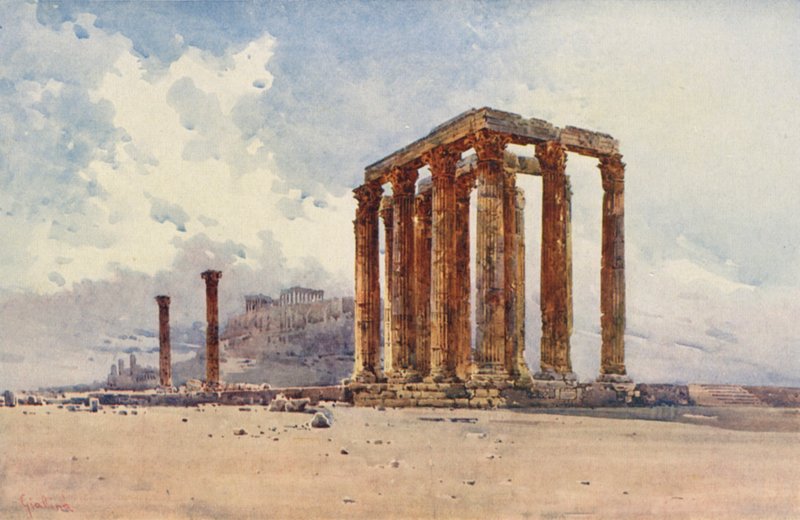 Sloupce olympského Dia, Atény (barevné lito) od Angelos Giallinos