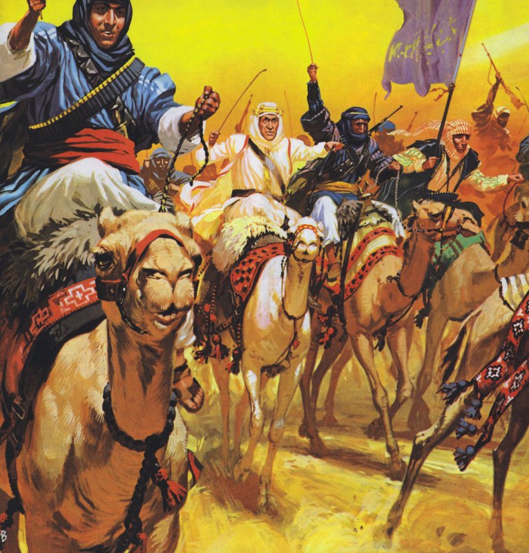 Lawrence z Arábie (barevná litografie) od Angus McBride