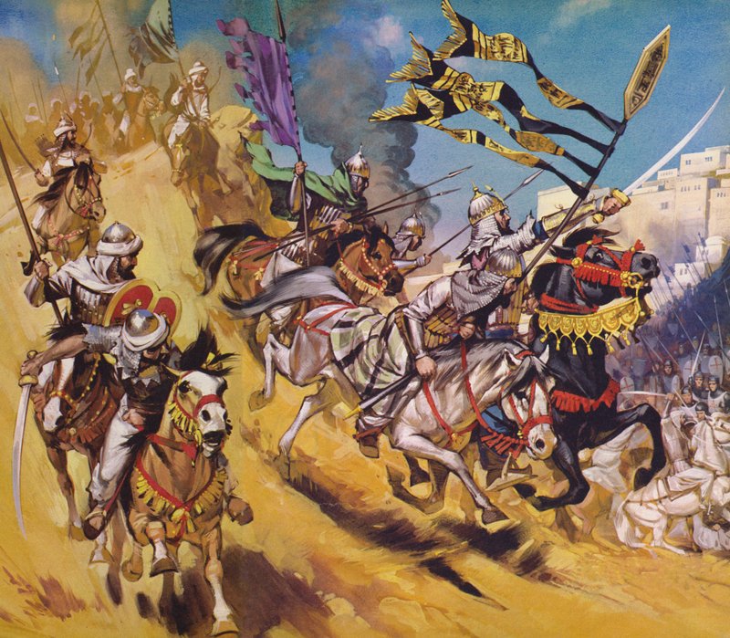 Saladin a jeho Saracéni (barevná litografie) od Angus McBride