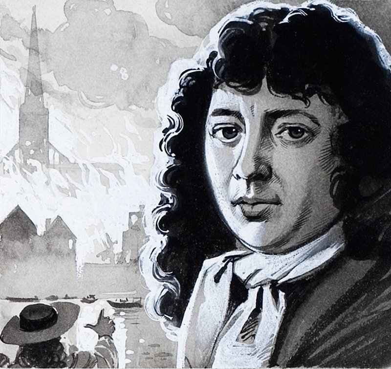 Samuel Pepys a velký požár Londýna od Angus McBride