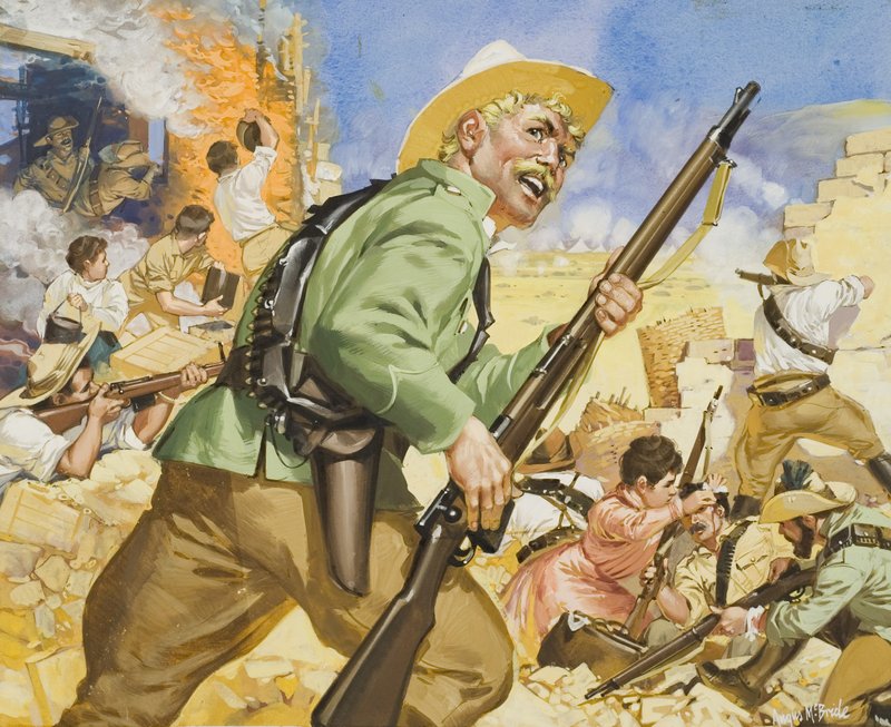 Obléhání Mafekingu z let 1899-1900 (kvaš na papíře) od Angus McBride