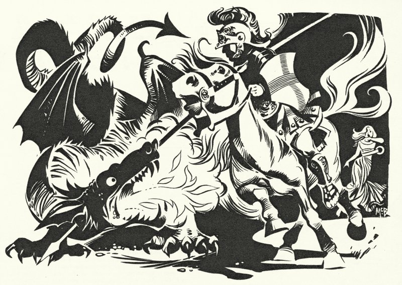 Svatý Jiří a drak (litografie) od Angus McBride