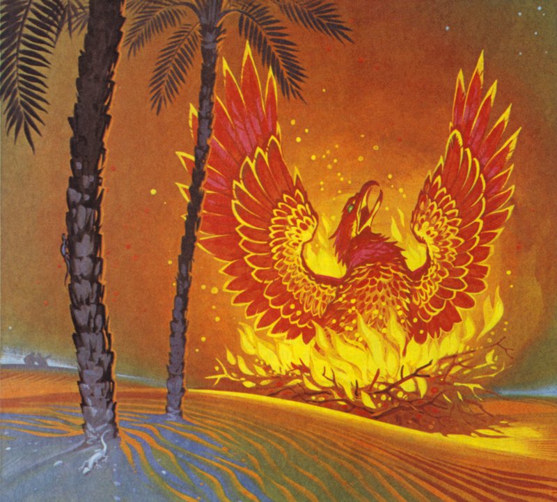 Fénix (barevná litografie) od Angus McBride