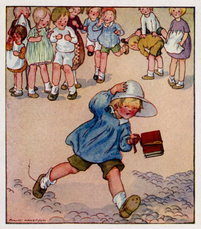 Dětská říkanka: Georgey Porgey, Pudding And Pie (barevné lito) od Anne (after) Anderson