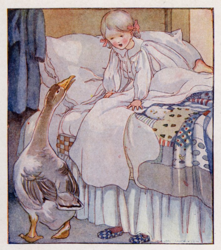 Dětská říkanka: Goosey, Goosey Gander (barevné lito) od Anne (after) Anderson