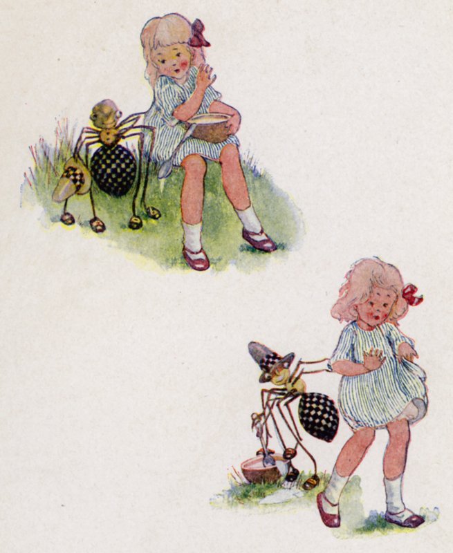 Dětská říkanka: Little Miss Muffet (barva lito) od Anne (after) Anderson