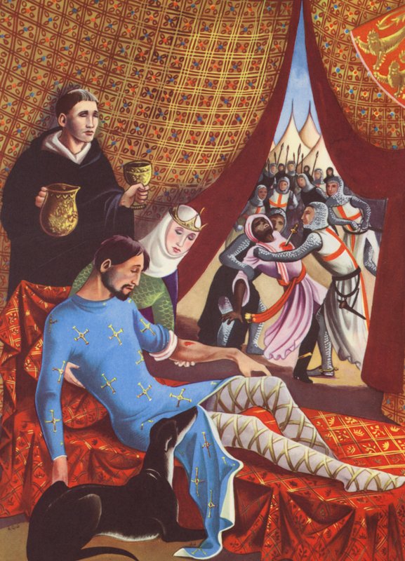 Eduard I. a Eleonora Kastilská (barevná litografie) od Anne & Johnstone Janet (1928 79) Johnstone