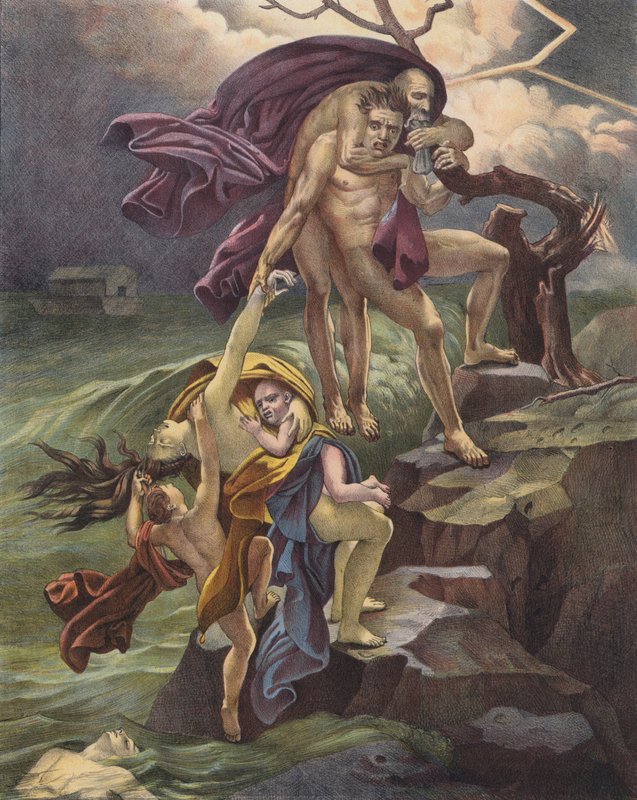 Potopa (barevné lito) od Anne Louis (after) Girodet de Roucy Trioson