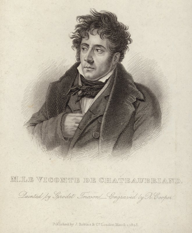 Portrét vikomta de Chateaubriand od Anne Louis Girodet de Roucy Trioson