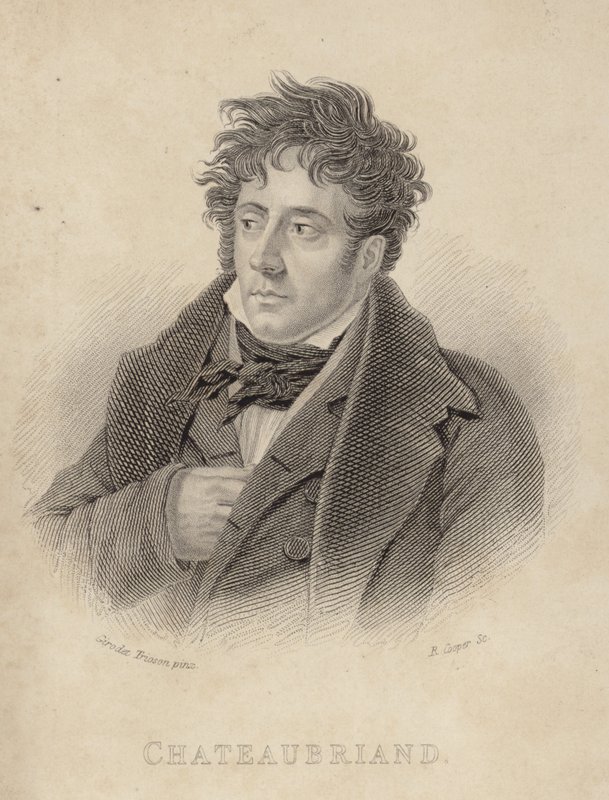 Portrét vikomta de Chateaubriand od Anne Louis Girodet de Roucy Trioson
