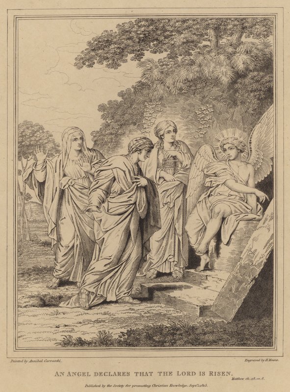 Anděl prohlašuje, že Pán vstal z mrtvých, Matouši od Annibale after Carracci