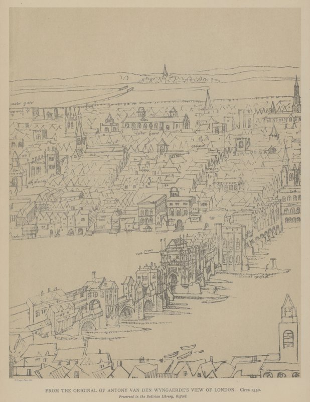 Pohled na Londýn, c1550 od Anthonis van den Wyngaerde