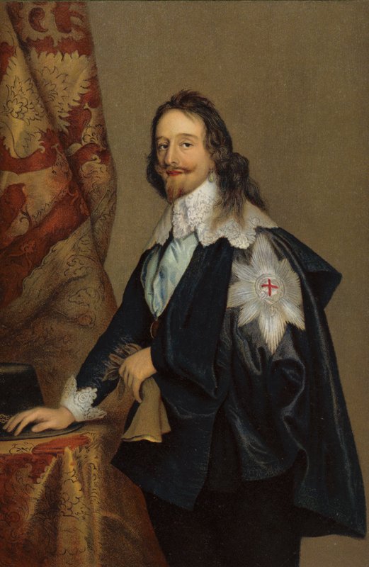 Král Karel I. (chromolitho) od Anthony van Dyck